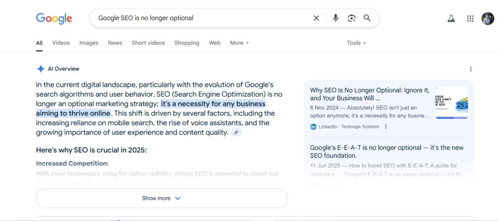 SEO is no longer optional